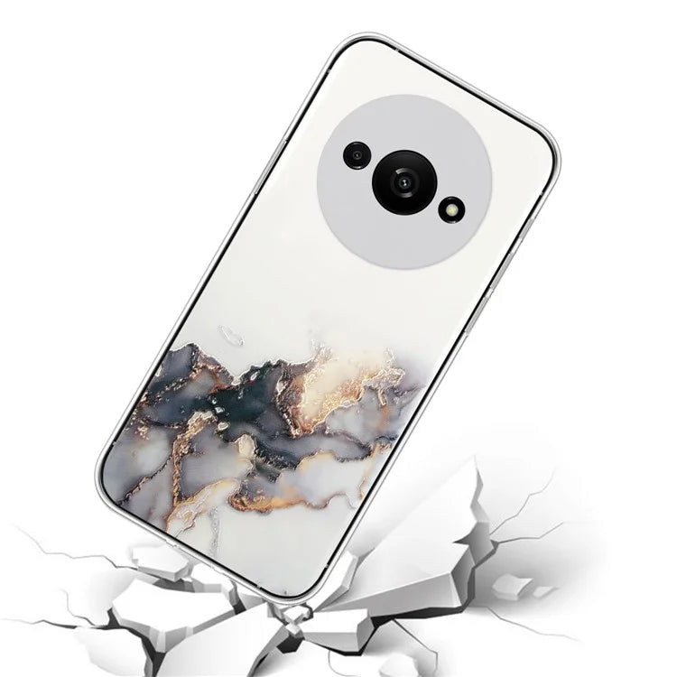 For Xiaomi Redmi A3 Slim Case Marble Pattern Embossing TPU Phone Shell