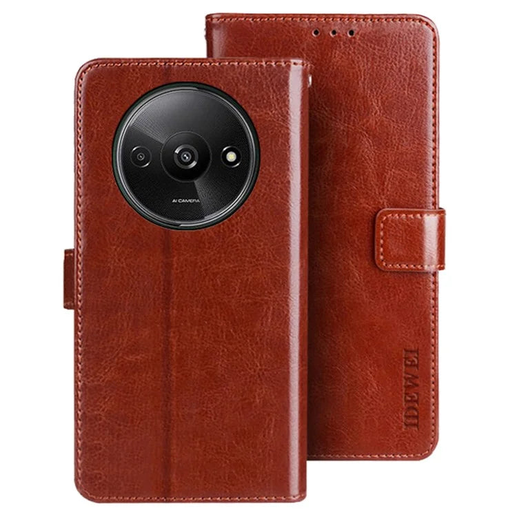 IDEWEI For Xiaomi Redmi A3 Wallet Case Crazy Horse Texture Leather Stand Phone Cover