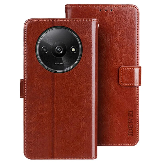 IDEWEI For Xiaomi Redmi A3 Wallet Case Crazy Horse Texture Leather Stand Phone Cover