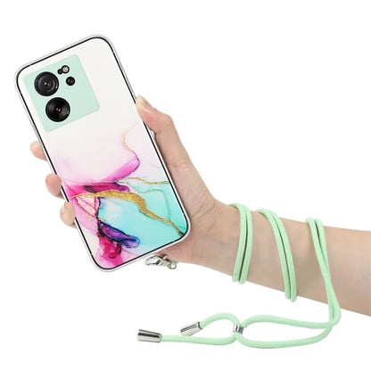For Xiaomi Redmi K60 Ultra / 13T / 13T Pro Case Hollow Marble Pattern TPU Cell Phone Cover with Lanyard