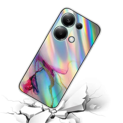 For Xiaomi Redmi Note 13 Pro 4G / Poco M6 Pro 4G Case Marble Pattern TPU Phone Cover with Colorful Laser