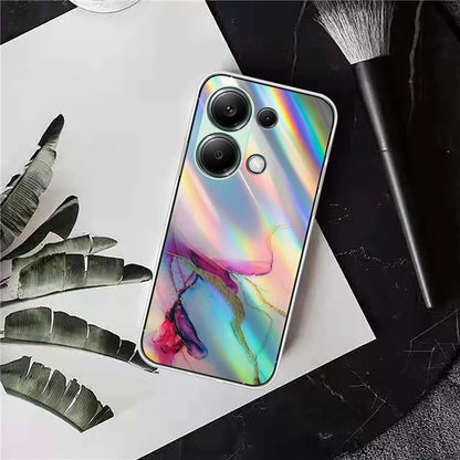 For Xiaomi Redmi Note 13 Pro 4G / Poco M6 Pro 4G Case Marble Pattern TPU Phone Cover with Colorful Laser