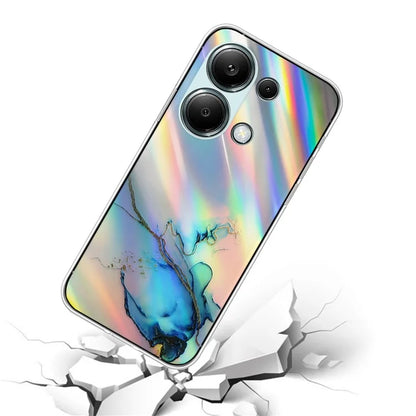 For Xiaomi Redmi Note 13 Pro 4G / Poco M6 Pro 4G Case Marble Pattern TPU Phone Cover with Colorful Laser