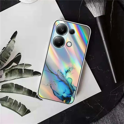 For Xiaomi Redmi Note 13 Pro 4G / Poco M6 Pro 4G Case Marble Pattern TPU Phone Cover with Colorful Laser