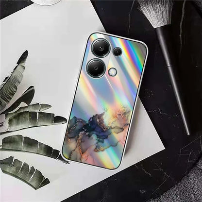 For Xiaomi Redmi Note 13 Pro 4G / Poco M6 Pro 4G Case Marble Pattern TPU Phone Cover with Colorful Laser