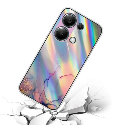For Xiaomi Redmi Note 13 Pro 4G / Poco M6 Pro 4G Case Marble Pattern TPU Phone Cover with Colorful Laser