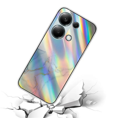 For Xiaomi Redmi Note 13 Pro 4G / Poco M6 Pro 4G Case Marble Pattern TPU Phone Cover with Colorful Laser