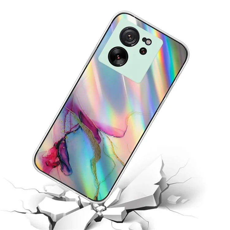 For Xiaomi Redmi K60 Ultra / 13T / 13T Pro TPU Case Marble Pattern Colorful Laser Phone Cover