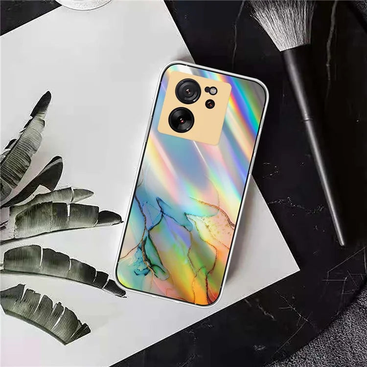 For Xiaomi Redmi K60 Ultra / 13T / 13T Pro TPU Case Marble Pattern Colorful Laser Phone Cover