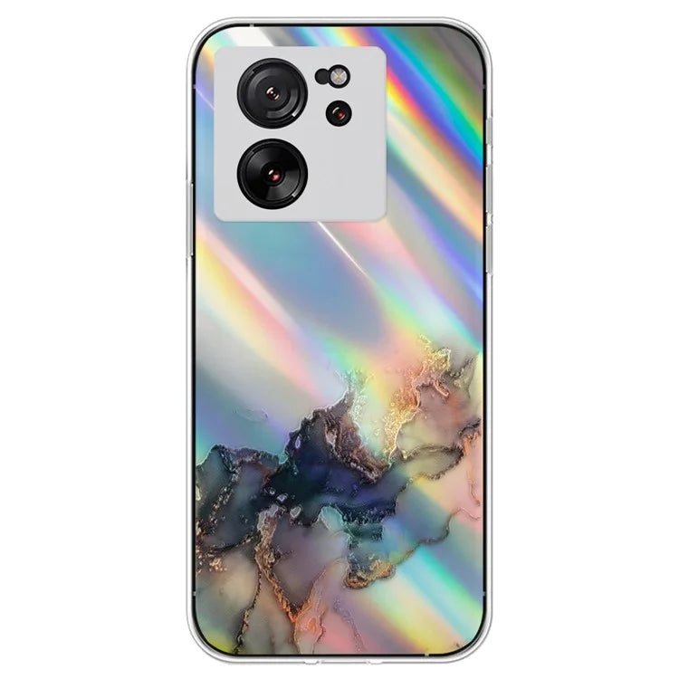 For Xiaomi Redmi K60 Ultra / 13T / 13T Pro TPU Case Marble Pattern Colorful Laser Phone Cover