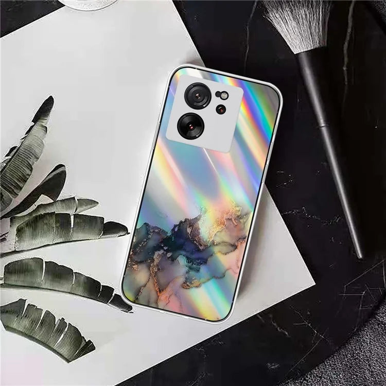 For Xiaomi Redmi K60 Ultra / 13T / 13T Pro TPU Case Marble Pattern Colorful Laser Phone Cover
