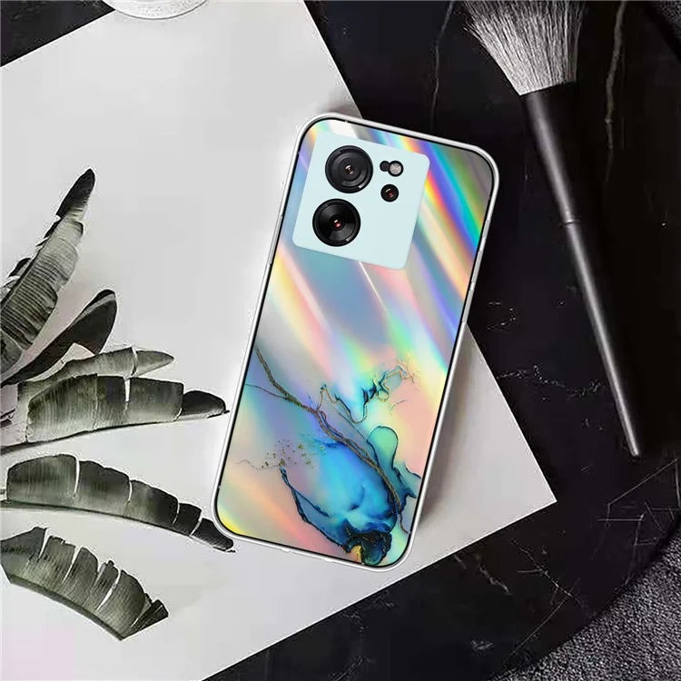 For Xiaomi Redmi K60 Ultra / 13T / 13T Pro TPU Case Marble Pattern Colorful Laser Phone Cover