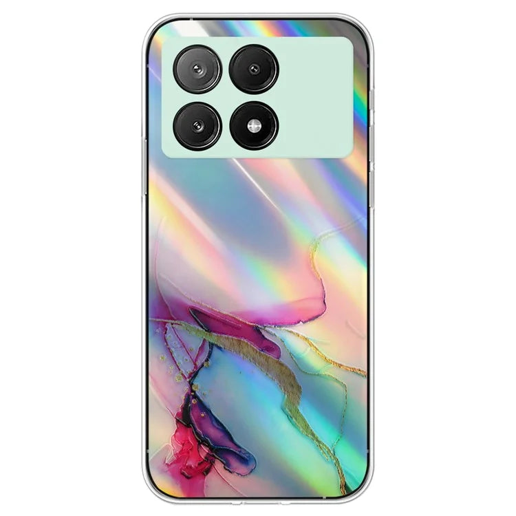For Xiaomi Redmi K70E 5G / Poco X6 Pro 5G TPU Case Colorful Laser Marble Pattern Phone Cases