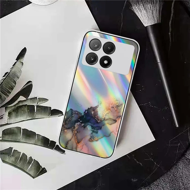 For Xiaomi Redmi K70E 5G / Poco X6 Pro 5G TPU Case Colorful Laser Marble Pattern Phone Cases