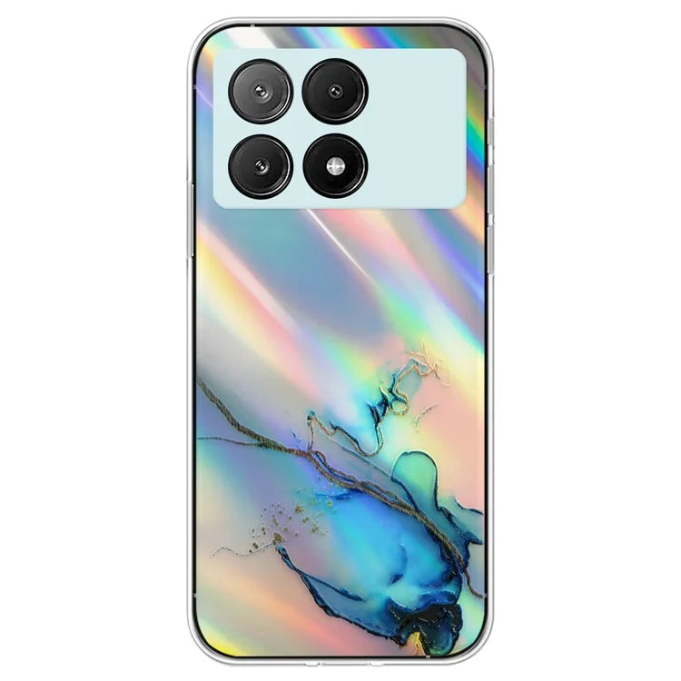 For Xiaomi Redmi K70E 5G / Poco X6 Pro 5G TPU Case Colorful Laser Marble Pattern Phone Cases