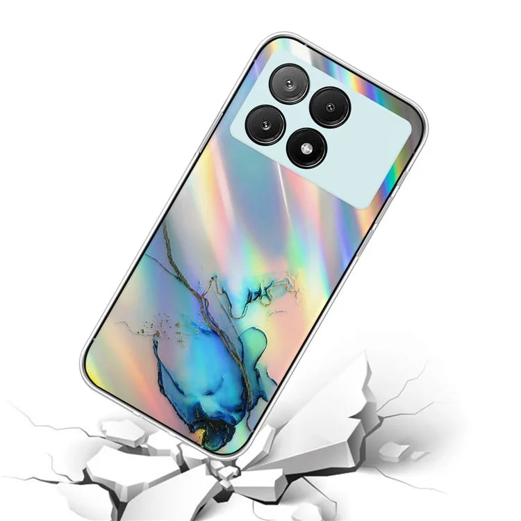 For Xiaomi Redmi K70E 5G / Poco X6 Pro 5G TPU Case Colorful Laser Marble Pattern Phone Cases