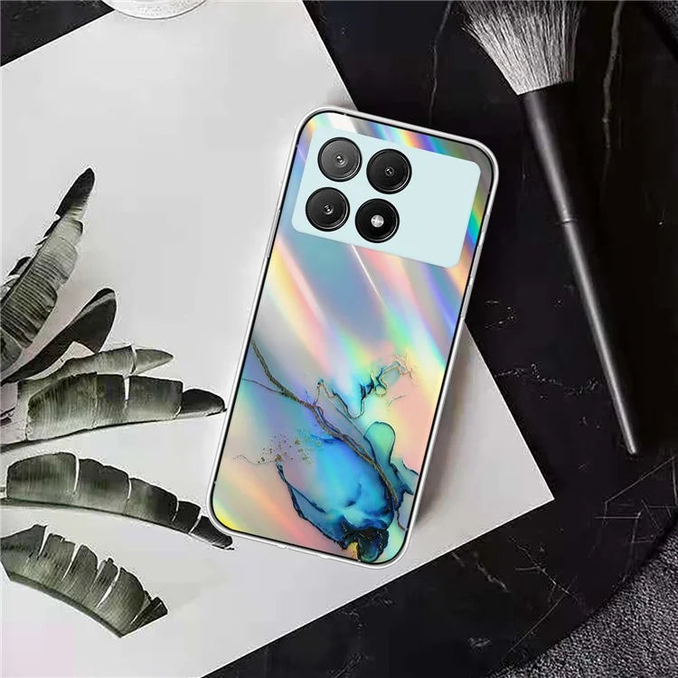For Xiaomi Redmi K70E 5G / Poco X6 Pro 5G TPU Case Colorful Laser Marble Pattern Phone Cases
