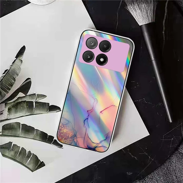 For Xiaomi Redmi K70E 5G / Poco X6 Pro 5G TPU Case Colorful Laser Marble Pattern Phone Cases