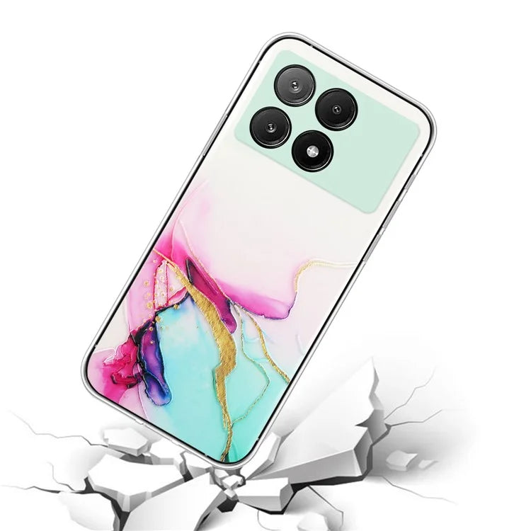 For Xiaomi Redmi K70E 5G / Poco X6 Pro 5G TPU Case Marble Pattern Embossing Shockproof Phone Cover