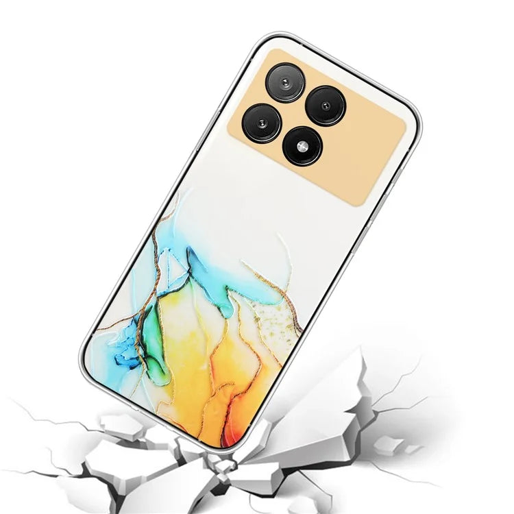 For Xiaomi Redmi K70E 5G / Poco X6 Pro 5G TPU Case Marble Pattern Embossing Shockproof Phone Cover