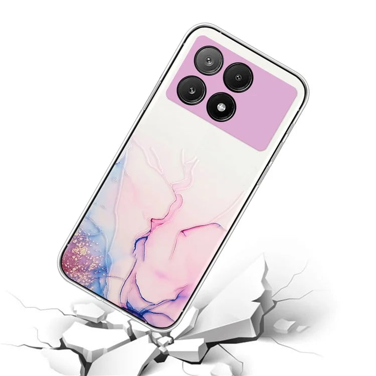 For Xiaomi Redmi K70E 5G / Poco X6 Pro 5G TPU Case Marble Pattern Embossing Shockproof Phone Cover