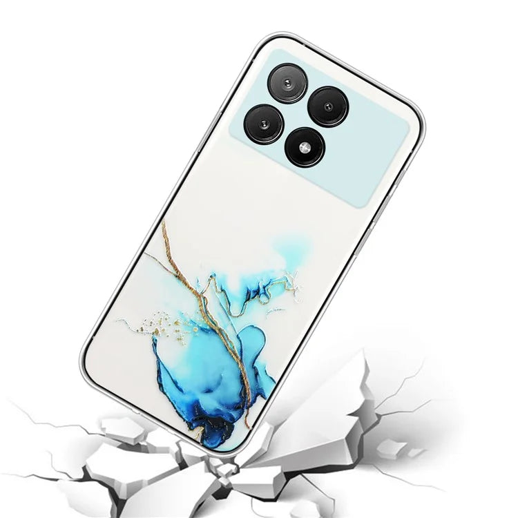 For Xiaomi Redmi K70E 5G / Poco X6 Pro 5G TPU Case Marble Pattern Embossing Shockproof Phone Cover