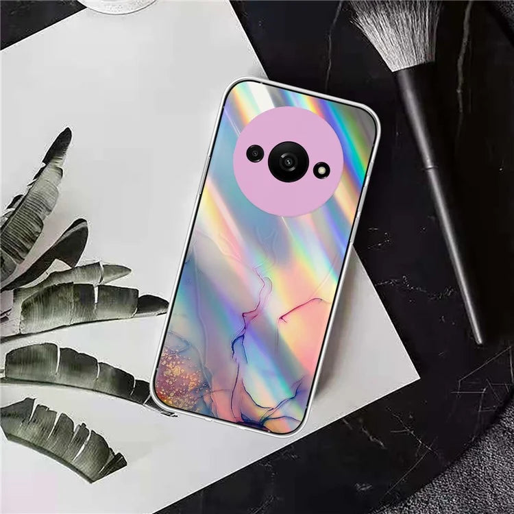 For Xiaomi Redmi A3 TPU Case Colorful Laser Marble Pattern Anti-Drop Phone Cover