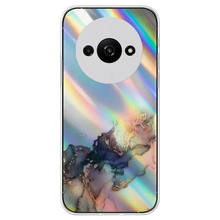 For Xiaomi Redmi A3 TPU Case Colorful Laser Marble Pattern Anti-Drop Phone Cover