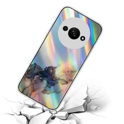 For Xiaomi Redmi A3 TPU Case Colorful Laser Marble Pattern Anti-Drop Phone Cover