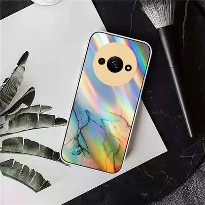 For Xiaomi Redmi A3 TPU Case Colorful Laser Marble Pattern Anti-Drop Phone Cover
