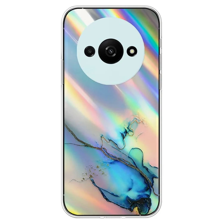 For Xiaomi Redmi A3 TPU Case Colorful Laser Marble Pattern Anti-Drop Phone Cover