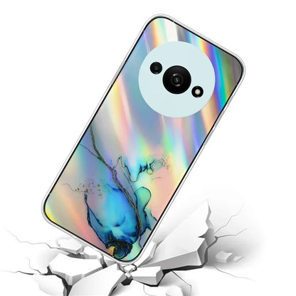 For Xiaomi Redmi A3 TPU Case Colorful Laser Marble Pattern Anti-Drop Phone Cover
