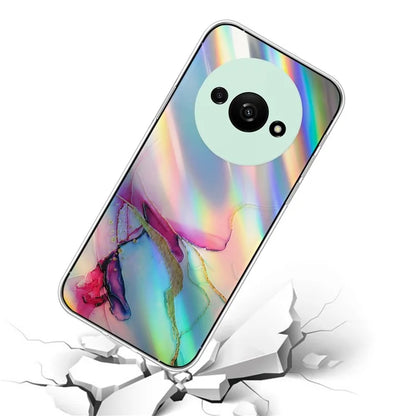 For Xiaomi Redmi A3 TPU Case Colorful Laser Marble Pattern Anti-Drop Phone Cover