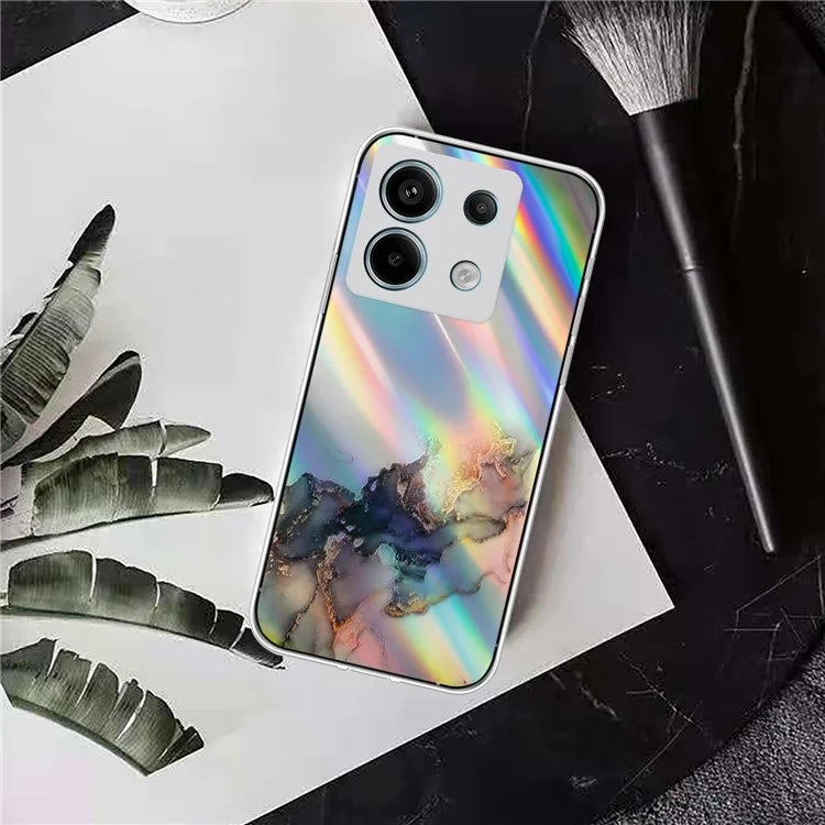 For Xiaomi Redmi Note 13 Pro 5G / Poco X6 5G TPU Case Marble Pattern Laser Cell Phone Cover