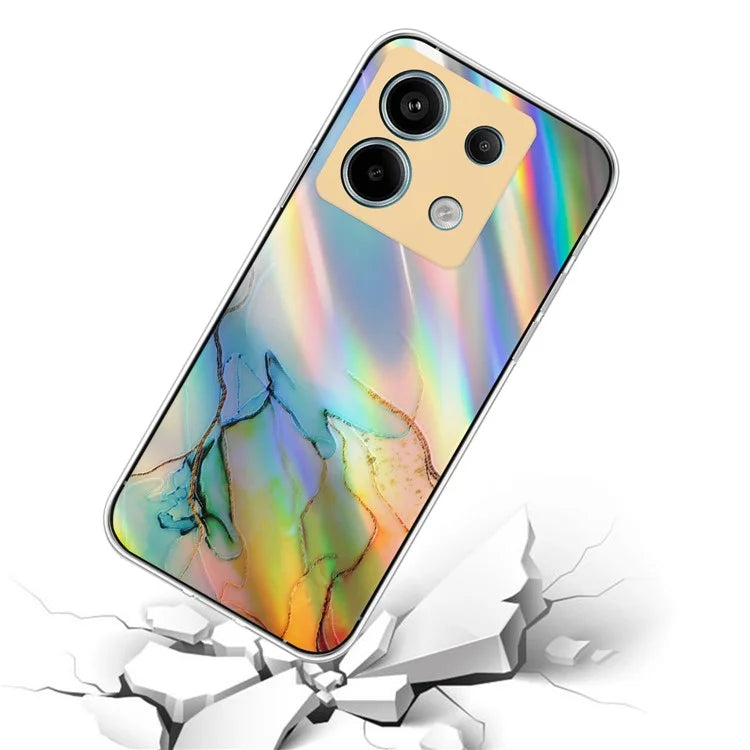 For Xiaomi Redmi Note 13 Pro 5G / Poco X6 5G TPU Case Marble Pattern Laser Cell Phone Cover