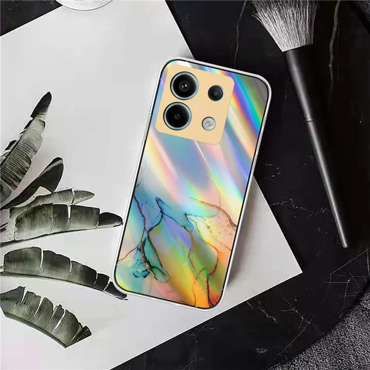 For Xiaomi Redmi Note 13 Pro 5G / Poco X6 5G TPU Case Marble Pattern Laser Cell Phone Cover