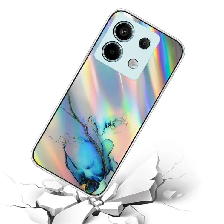 For Xiaomi Redmi Note 13 Pro 5G / Poco X6 5G TPU Case Marble Pattern Laser Cell Phone Cover