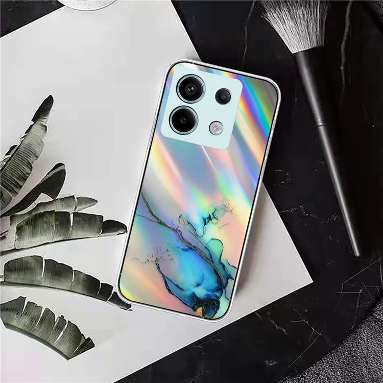 For Xiaomi Redmi Note 13 Pro 5G / Poco X6 5G TPU Case Marble Pattern Laser Cell Phone Cover
