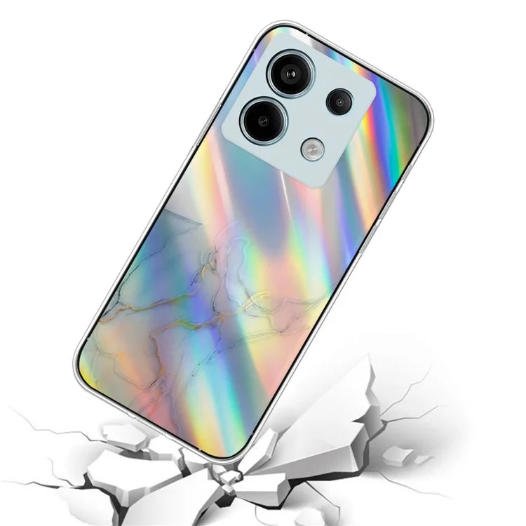 For Xiaomi Redmi Note 13 Pro 5G / Poco X6 5G TPU Case Marble Pattern Laser Cell Phone Cover