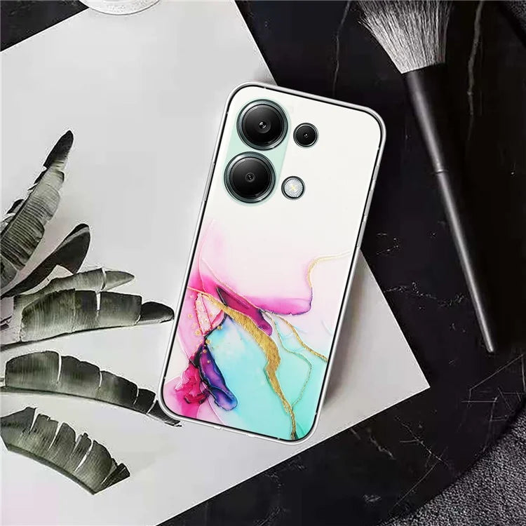 For Xiaomi Poco M6 Pro 4G / Redmi Note 13 Pro 4G Case Embossing Marble Pattern TPU Phone Shell