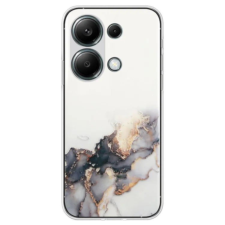 For Xiaomi Poco M6 Pro 4G / Redmi Note 13 Pro 4G Case Embossing Marble Pattern TPU Phone Shell