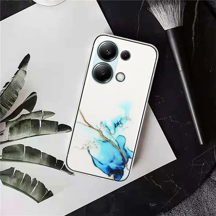 For Xiaomi Poco M6 Pro 4G / Redmi Note 13 Pro 4G Case Embossing Marble Pattern TPU Phone Shell