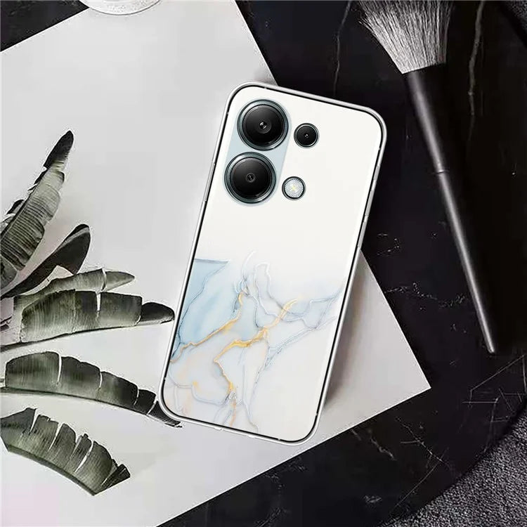 For Xiaomi Poco M6 Pro 4G / Redmi Note 13 Pro 4G Case Embossing Marble Pattern TPU Phone Shell