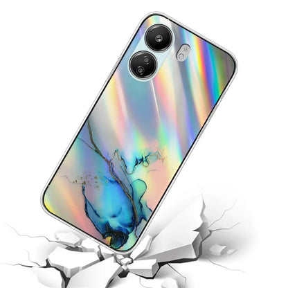 TPU Case for Xiaomi Poco C65 4G / Redmi 13C 4G , Marble Pattern Laser Cell Phone Cover