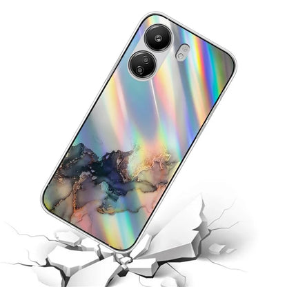 TPU Case for Xiaomi Poco C65 4G / Redmi 13C 4G , Marble Pattern Laser Cell Phone Cover