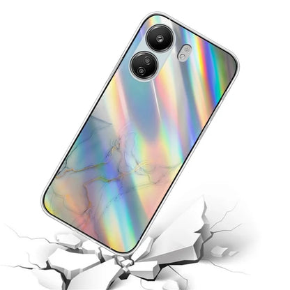 TPU Case for Xiaomi Poco C65 4G / Redmi 13C 4G , Marble Pattern Laser Cell Phone Cover