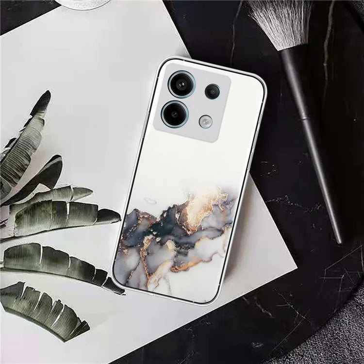 For Xiaomi Poco X6 5G / Redmi Note 13 Pro 5G Phone Case Embossing Marble Pattern TPU Back Cover