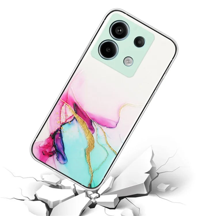 For Xiaomi Poco X6 5G / Redmi Note 13 Pro 5G Phone Case Embossing Marble Pattern TPU Back Cover
