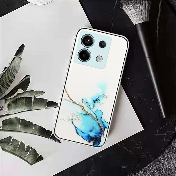 For Xiaomi Poco X6 5G / Redmi Note 13 Pro 5G Phone Case Embossing Marble Pattern TPU Back Cover