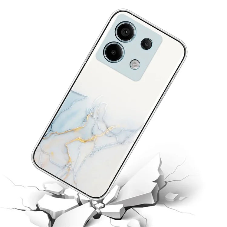 For Xiaomi Poco X6 5G / Redmi Note 13 Pro 5G Phone Case Embossing Marble Pattern TPU Back Cover